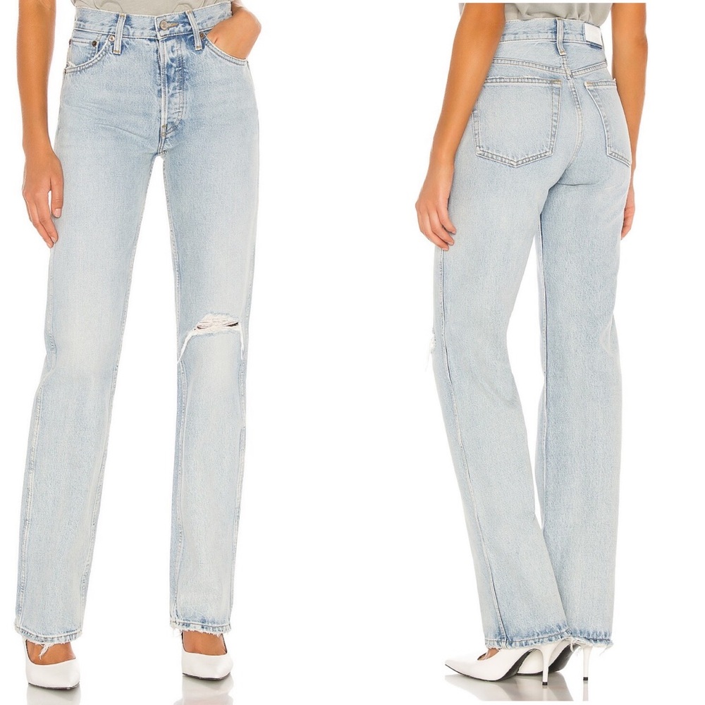 NWT RE/DONE Originals 90s High Rise Loose in Light Worn JEANS-size 28 - Picture 2 of 14